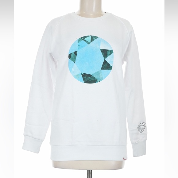 Diamond Supply Co. Tops - NWT Diamond Supply Co. White Sweatshirt with Blue Graphic